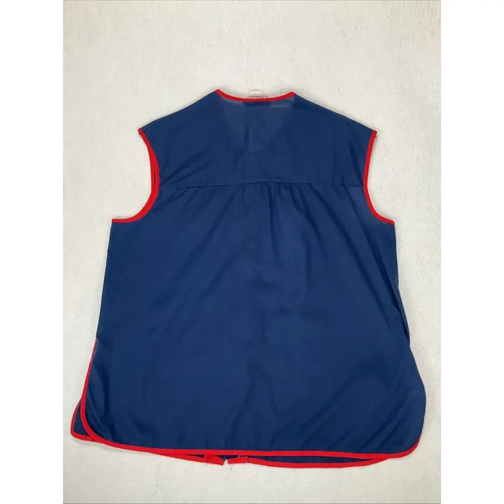 Vintage Izzy’s Artist Gardening Smock Chore Snap Apron Vest Top M Navy 2XL USA